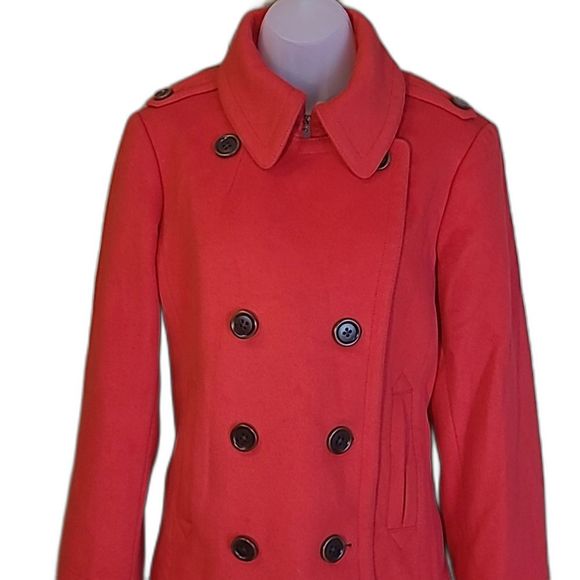 J. Crew Lady Day Jacket Lined Double-Breasted Metro Coat Wool Winter Peacoat XL - Picture 2 of 16